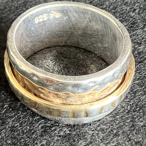 Silpada R1476 Sterling Silver & 14K Gold-Plated Spinner Ring RETIRED - Picture 2 of 4